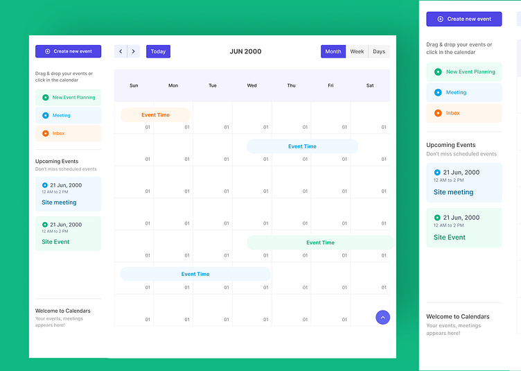 Calendar Event UI design by Anee Shrestha on Dribbble