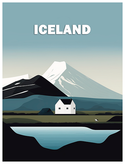 Iceland travel poster