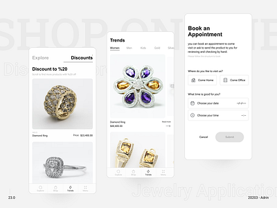 Minimal Luxuries Jewelry Shop Application app design application clean e commerce ecommerce inspiration minimal mobile shop store ui ux