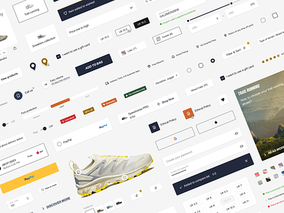 Salomon UI Kit components design library design system ecommerce kit sneakers sport ui ui kit ux