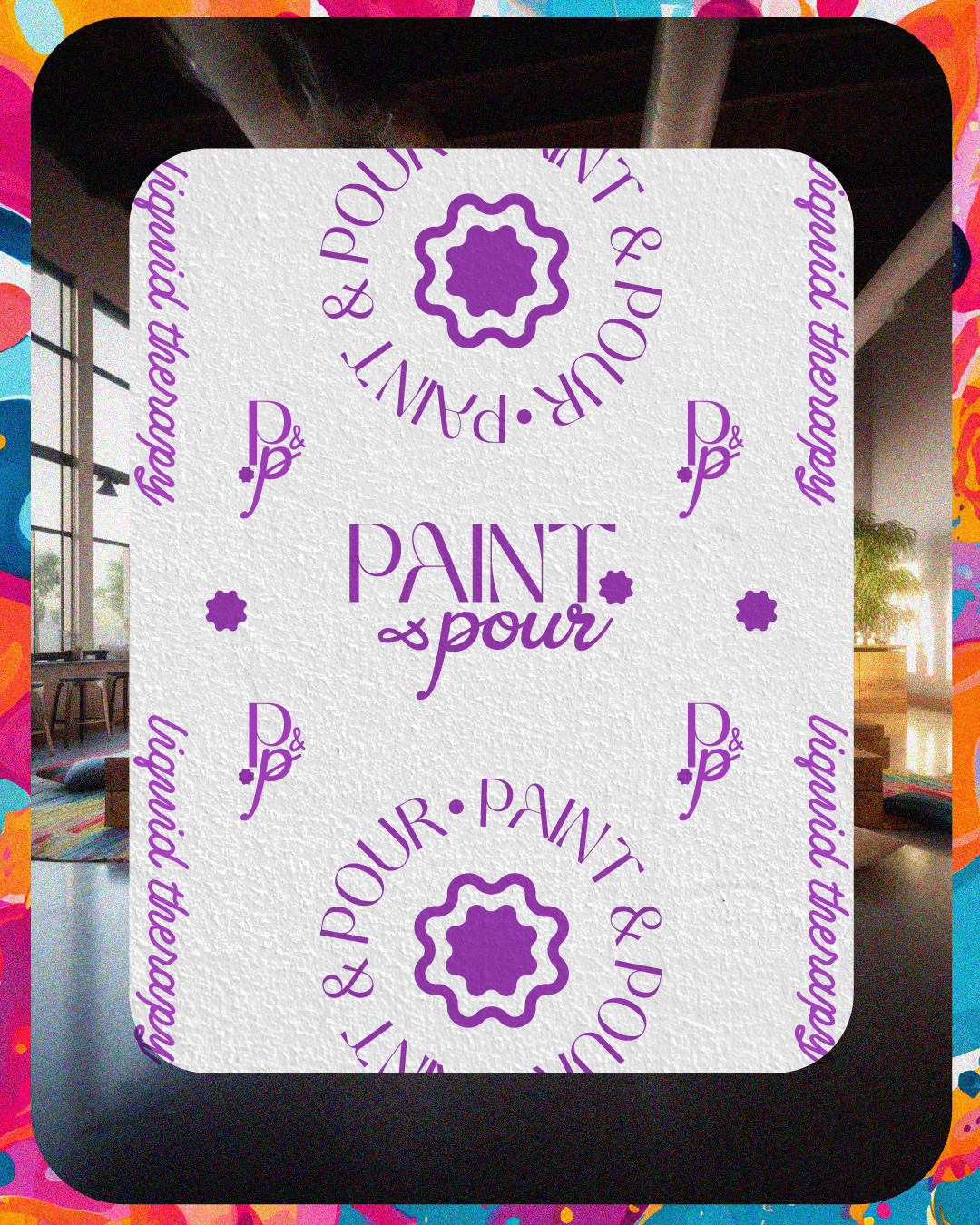 Paint & Pour Bar bold brand bold branding bold colors brand design brand identity brand illustration branding colorful branding colorful logo design graphic design hospitality branding hospitality design illustration logo logo design playful playful brand