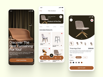 Furniture Shop app design ui ux