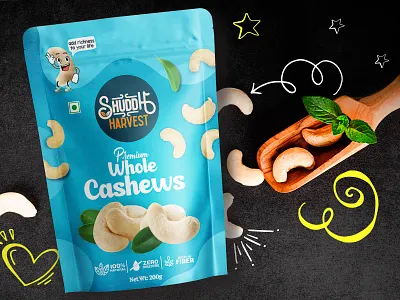 Cashews Packaging Design | Dry Fruits Pouch Packaging best pouch packaging branding cashew packaging cashew pouch packaging cashews creative design agency design food packaging design graphic design illustration logo design packaging design packaging design agency pouch packaging