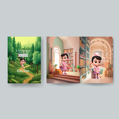 A for Algorithm 3d ai animation childrens book design illustration midjourney