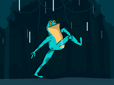 Welcome Rain - Frame by frame Animation 2danimation adobe animatecc animation cartoon characteranimation characters design frog funny graphic design happy illustration illustrator monsoon rainyseason welcome