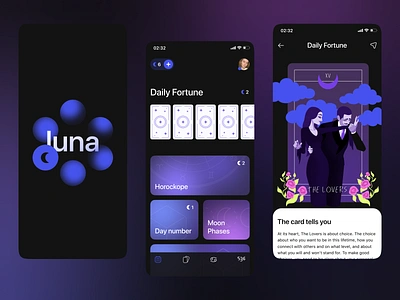 Tarot and horoscop app addams app art concept horoscope illustration interface magic taro tarot ui wednesday