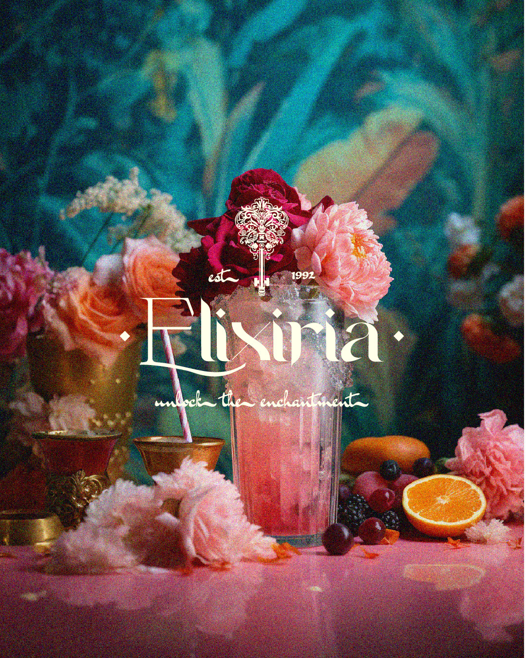 Elixiria Brand Design boho brand boho branding boho logo brand identity brand illustration branding colorful design design elegant fancy graphic design hospitality design illustration logo logo design luxury luxury branding luxury design luxury logo