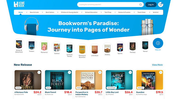 online book store web design