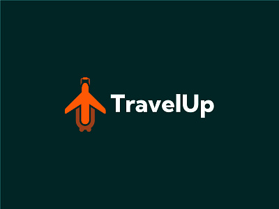 TravelUp - Buckle up for safety and enjoy your flight! Logo and adventure airplane branding couch design flight go logo logo design teaching travel trip