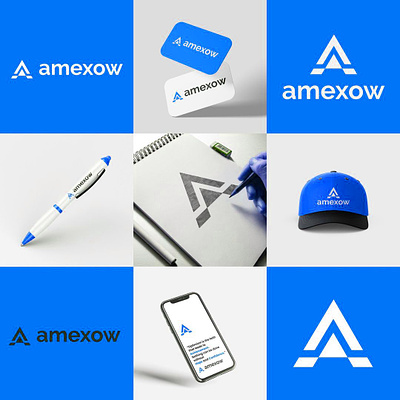 Amexow Logo Presentation adver branding branding agency design graphic graphic design illustrator logo