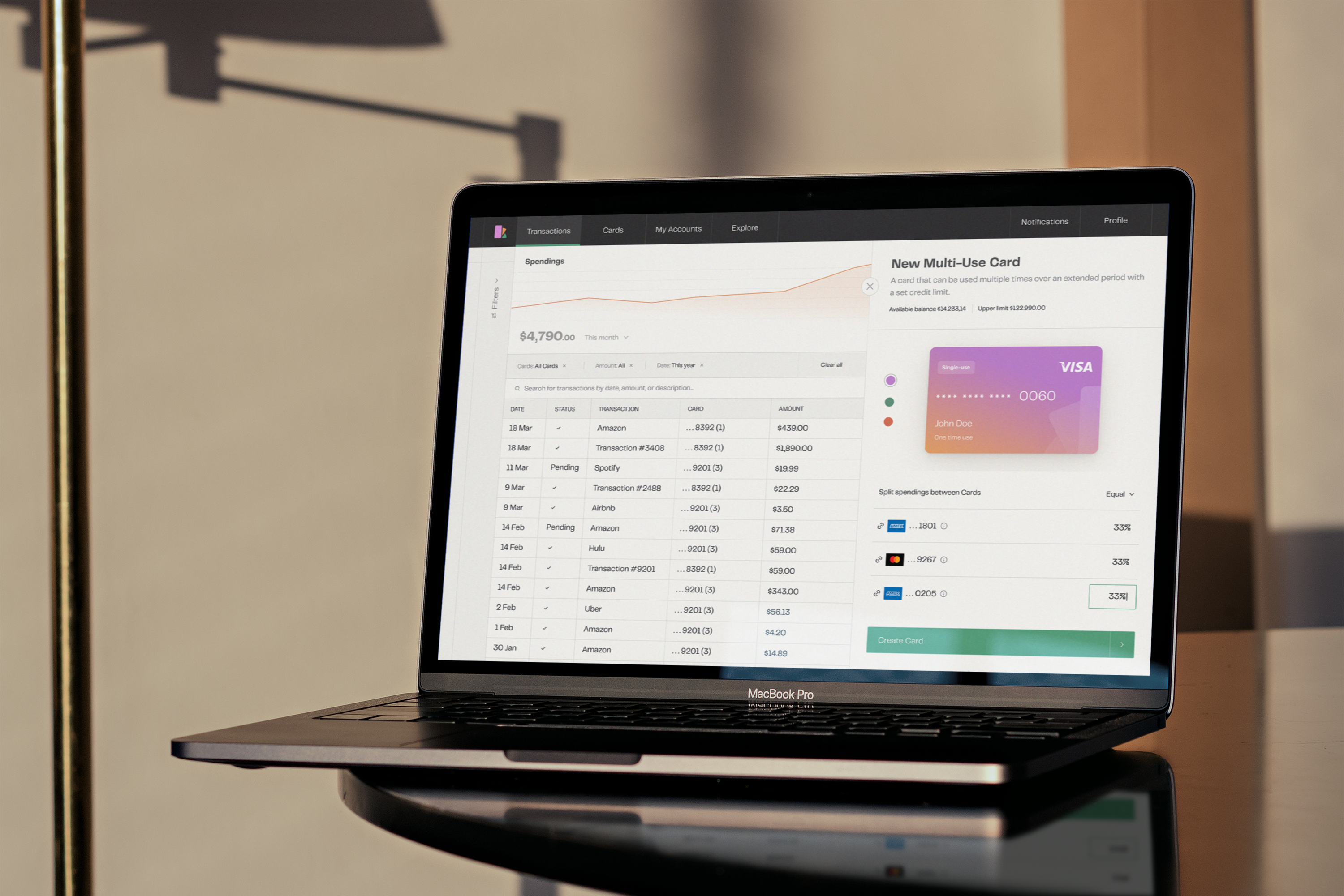 Fintech experimental UI app banking card credit card dashboard fintech payments transactions ui uidesign ux uxdesign uxui