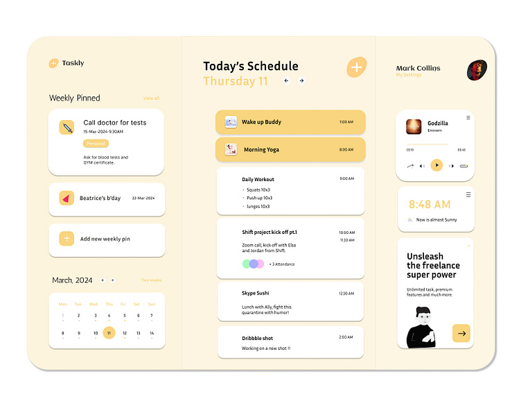 Schedule User Interface by sowmia lakshmi on Dribbble