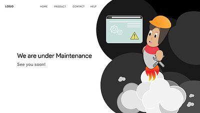 Under Maintenance page Illustration design graphic design illustration maintenance page ui vector webpage website illustration