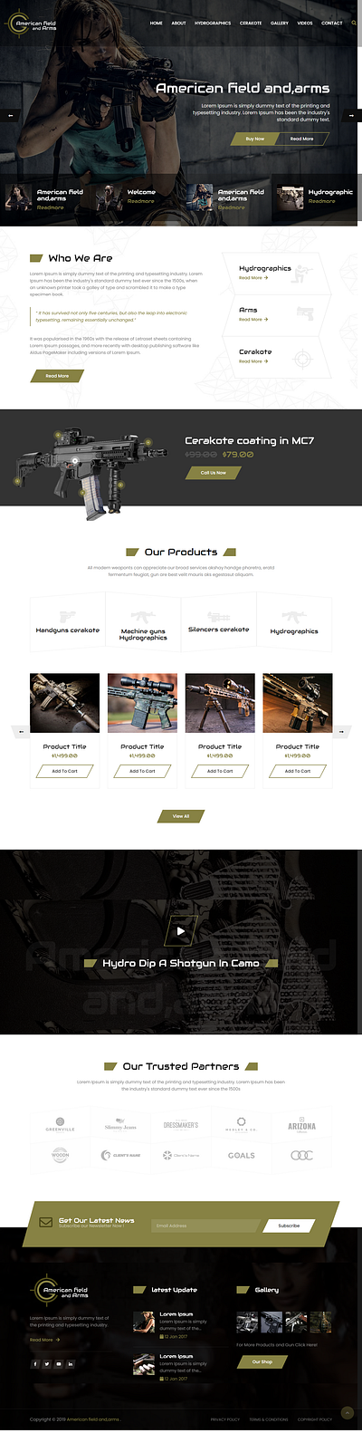 American Field and Arms, USA | UI/UX Design and Development