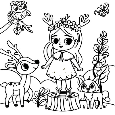 Children's coloring book characterdesign childrenbook childrenbookauthor childrenbookillustrator illustration vectorart