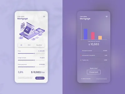 Mortgage Calculator 3d animation appdesign branding cleardesign colors design encodedots graphic design illustration logo loneapp maths motion graphics smartui softui ui vector