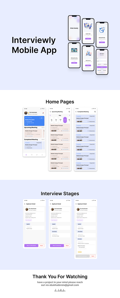 Interviewly Mobile application interaction design mobile app ui ux