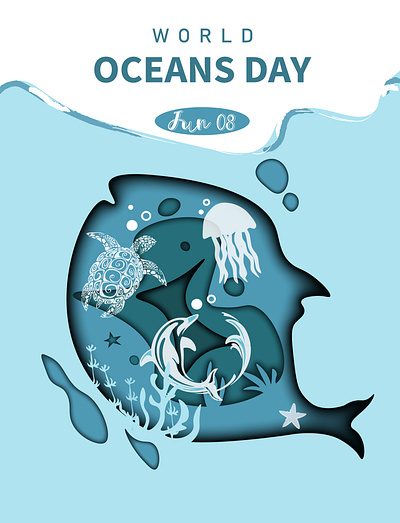 Ocean day Poster Illustration day design graphic design illustration