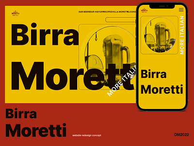 Birra Moretti website redesign concept design uiux вебдизайн. мобильная версия