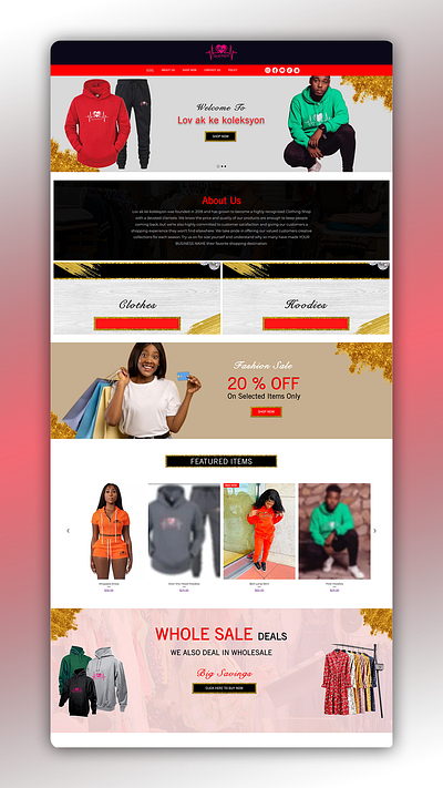 Clothing Website Design branding design illustration logo professional website design ui ux web design web designer web designs website design