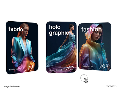 Fashion 3D models in real-time 3d after effects animation branding card clean facion gallery gradient interaction interface minimal motion graphics product ui ux web