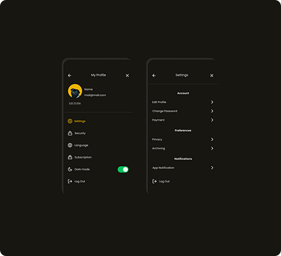 #DailyUI - Day 07 dailyui dark mode settings ui