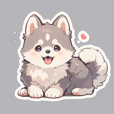 Cute Kawaii Puppy Sticker chibi chibi art chibi pet chibi puppy graphic design kawaii kawaii art kawaii puppy sticker