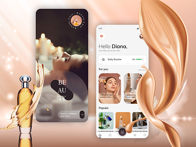 Beauty Store app design application beauty beauty store creative design mobile app skin skincare typography ui design uiux