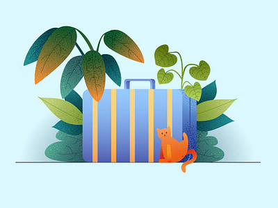 Tropical cat design graphic design illustration vector