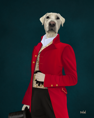 Aristocrat Dog aristocrat dandy digital art digital illustration dog drawing illustration labrador painting posh