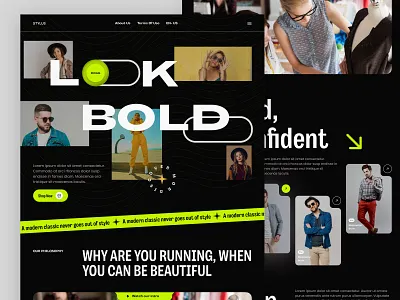 Fashion Ecommerce Landing black bold dress fashion figma landing page modern design trending ui uiux2023 web design