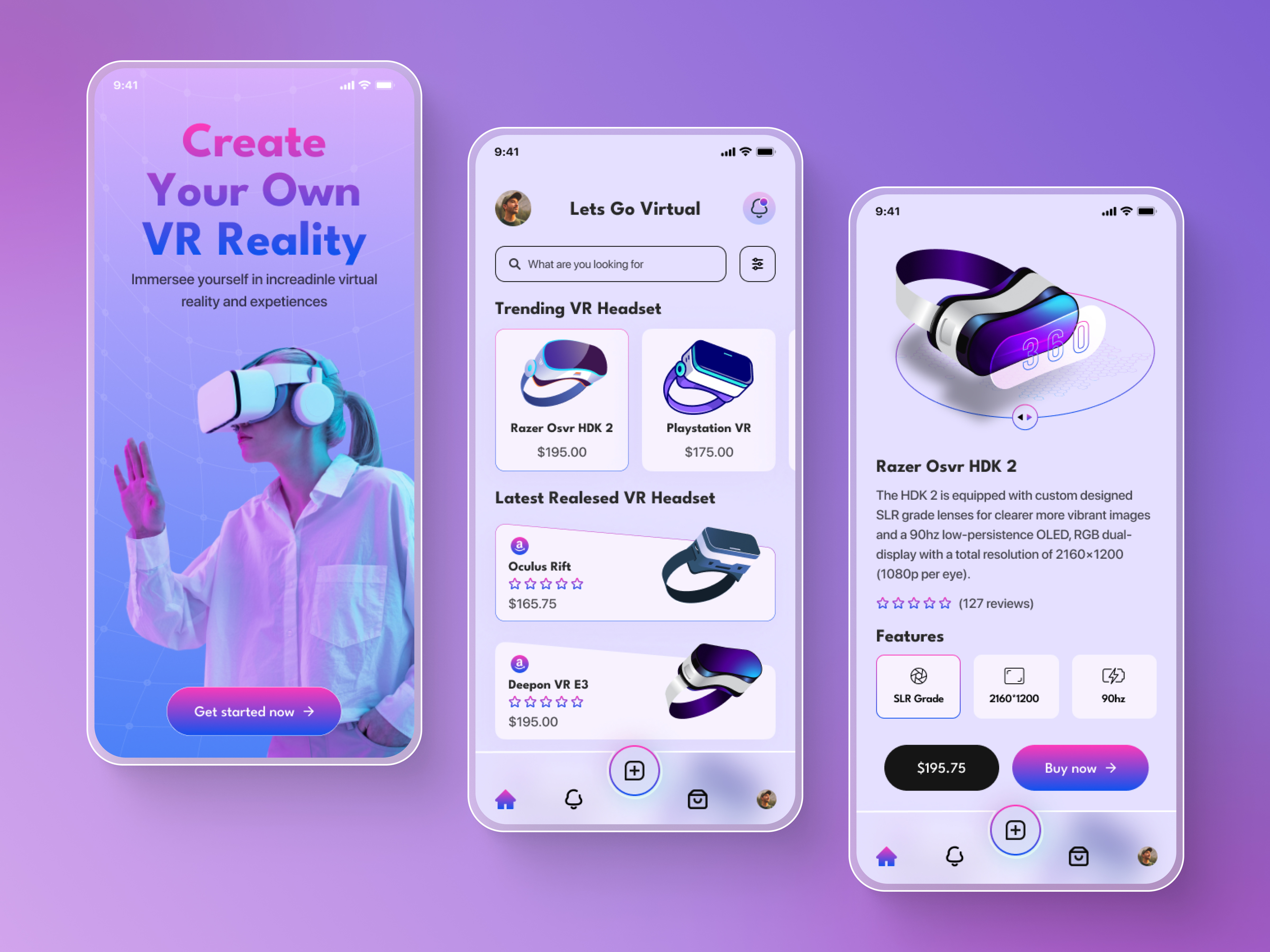 Example of Mobile App Design ( 5 Screens)