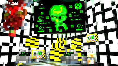 An alien space station 3d alien building games lego megamod minecraft monitors monsters roblox space space station spaceship voxel voxel graphics voxelart