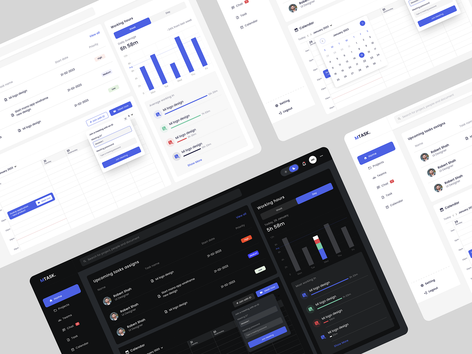 MTASK. - Project Management Software by Mohnish Darji on Dribbble