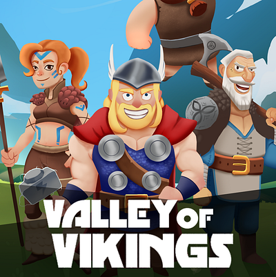 Valley of Vikings - Character Design 2d assets assets branding casual art character design concept art design game art illustration logo stylized art ui