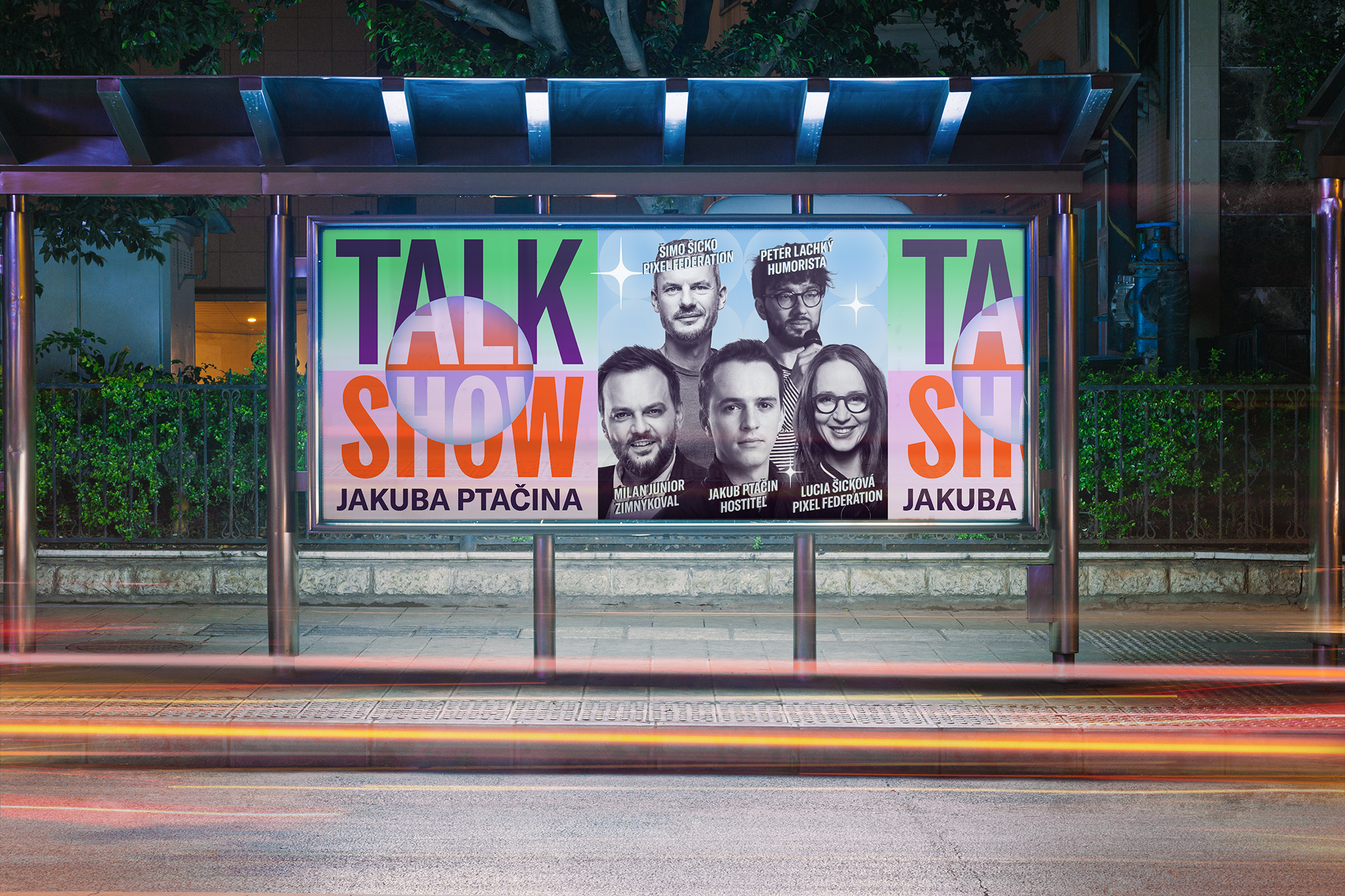 Talkshow Jakuba Ptačina 3d 3d animation animation branding campaign cinema 4d colors covid event geometry identity latenightshow logo logotype spotlight studioecht symbol talkshow typography visual