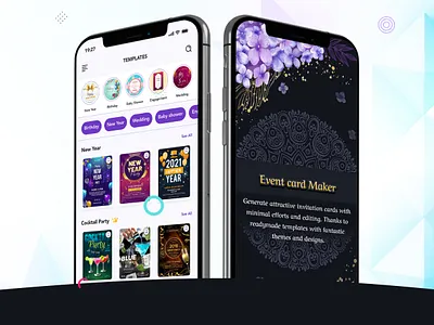 Event Card Maker App UI | Invitation Card Maker App UI app app ui design graphic design illustration logo mobile ui