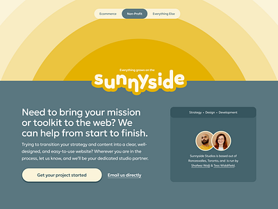 Sunnyside – Website, Part 2 branding colour design development non profit strategy studio sunnyside ui ux website