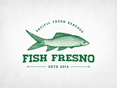 Fish Fresno Logo Design brand guide brand guideline brand identity branding design fish fish logo graphic design hand drawn logo illustration logo logo design seafood seafood logo sketch logo vintage vintage logo