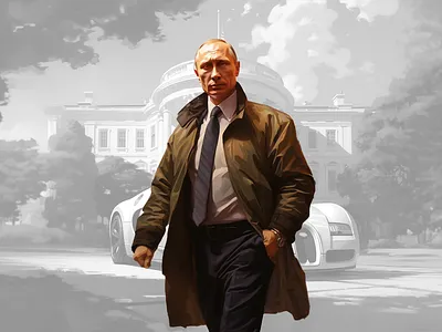 Vladimir Putin in gta4 loading screen style artwork ai artwork design grand theft auto artwork graphic design gta gta iv gta iv artwork gta4 illustration midjourney