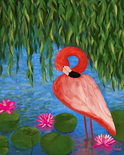 Flamingo bird illustration digital art digital painting drawing exotic bird flamingo illustration procreate art