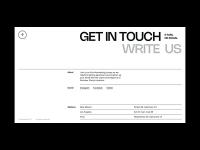 Lighting studio. Page Contacts branding contacts design lighting studio shop ui ux web