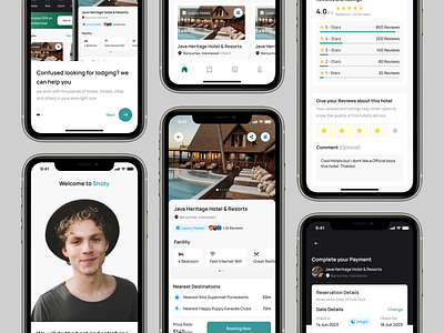 Shoty - Booking Hotel & Lodging App for Mobile UI Kit app booking booking room clean design hotel lodging minimal mobile propety reservation resort tourism travel trip ui ui kit ui8 ux