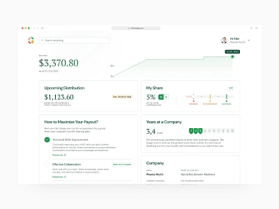 Employee Portal (Profit-share Plan B2B) admin ai analytics chart dashboard enterprise finance fintech investing money product design profit saas share software ui design ux ux design web app web app design