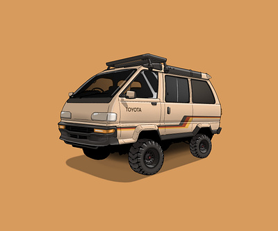 Toyota Lite Ace 4WD car car illustration cartoon cartoon illustration cartooning design hard surface illustration procreate retro car retro vehicle sketch toyota toyota lite ace truck truck drawing vehicle vehicle design vehicle drawing vehicle illustration