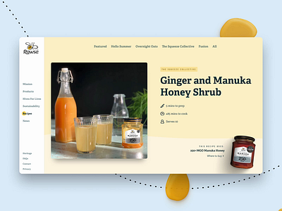Rowse Honey - Recipe Page animation bee checkbox cook cooking food guide headless honey list page product recipe rowse sanity share steps ui ux website
