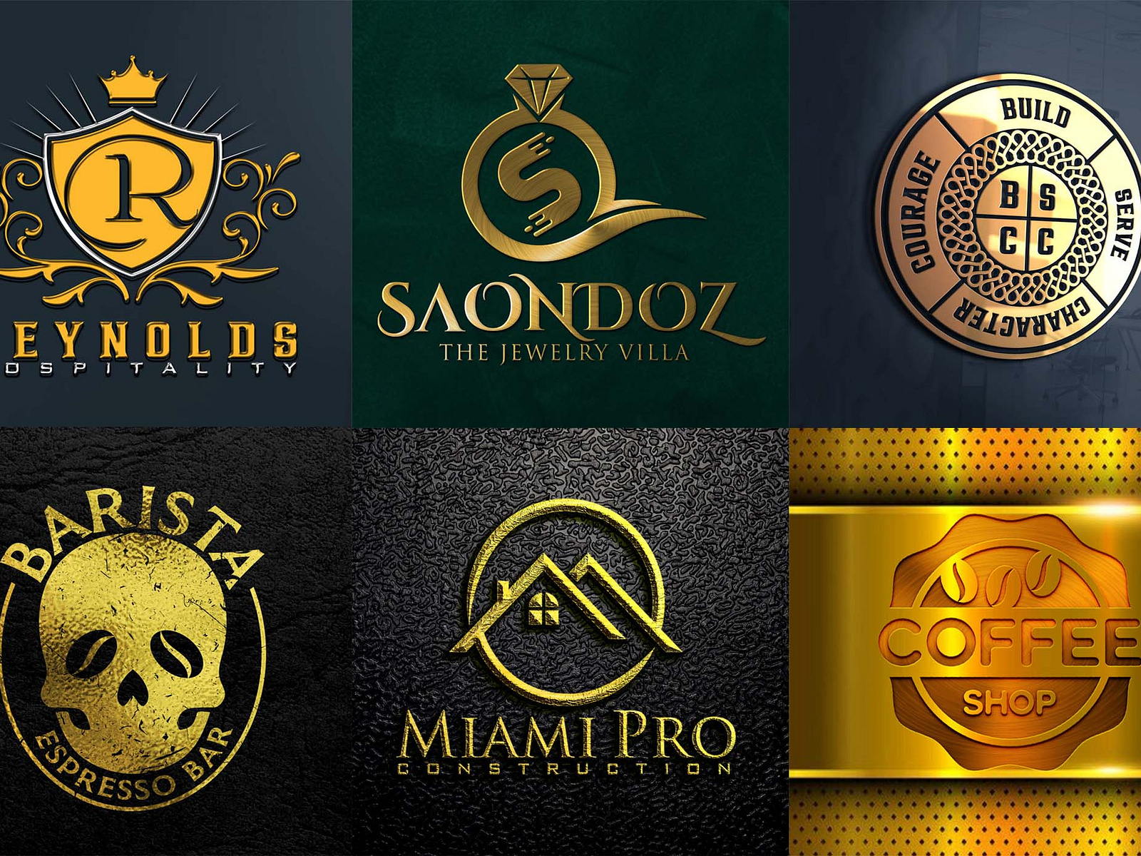 Golden Logo Design by LogoMyface on Dribbble