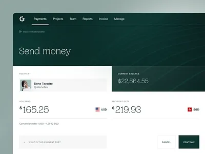 Banking Dashboard / Send Money amount banking bitcoin btc dashboard financial fintech fintech dashboard funds ndro payment sandro tavartkiladze send funds send money webapp