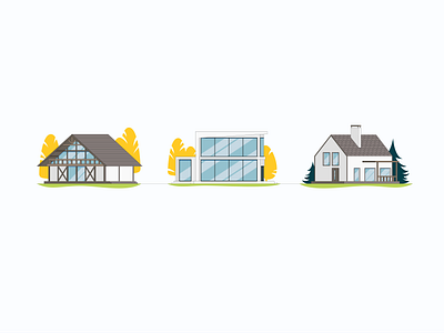 technonicol | mini-illustrations architecture building construction construction company cottage fachwerk flat graphic design home house illustration modern