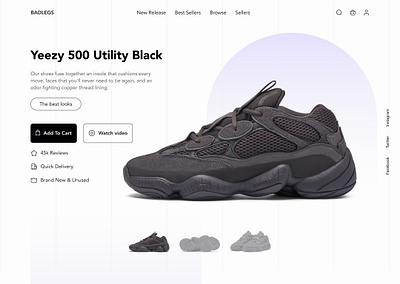 Shoe Brand Product Display Page UI branding ecommerce shoe ui ui and ux